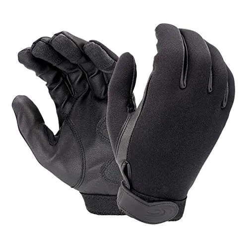 HATCH Specialist All-Weather Shooting Duty Glove in black, focusing on the synthetic leather palm.