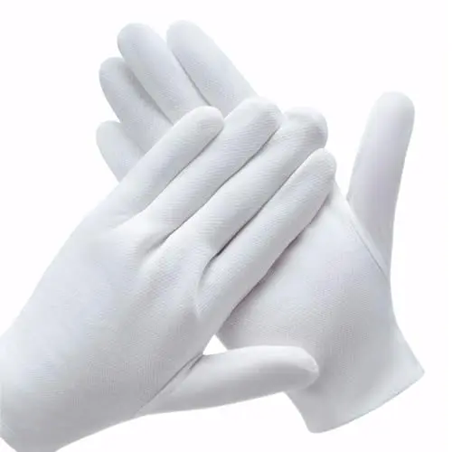 COYAHO stretchy white cotton gloves for eczema and inspection use