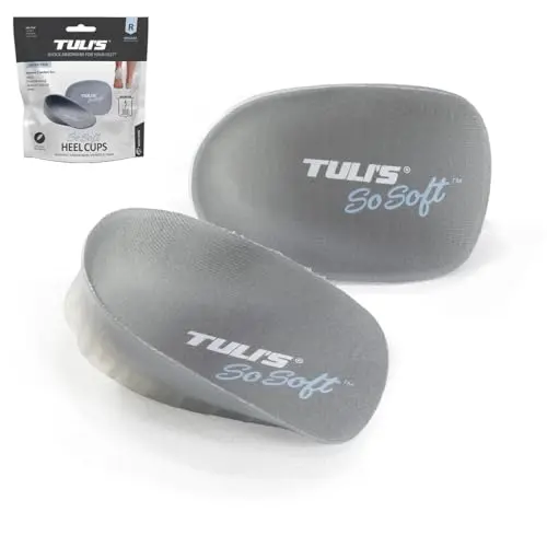 Tuli's So Soft Heavy Duty Gel Heel Cups with gray fabric lining