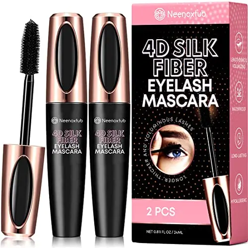 Neenoxtub 4D Silk Fiber Lash Mascara two-pack in black packaging