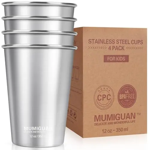 MUMIGUAN stainless steel kids tumblers in a pack of four