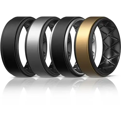 Egnaro silicone wedding rings with breathable inner groove design