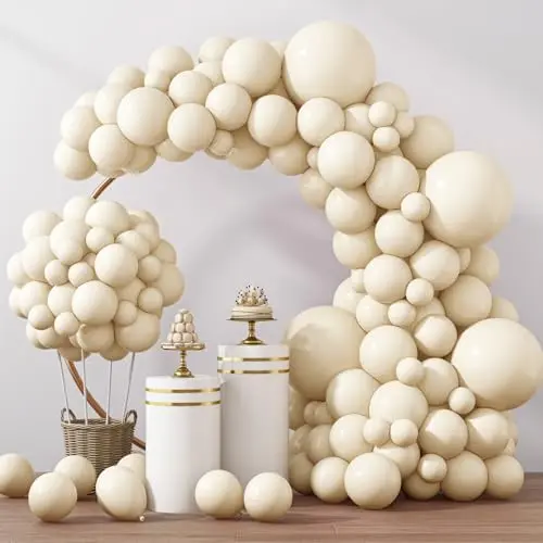 RUBFAC 129 piece ivory white latex balloon garland kit