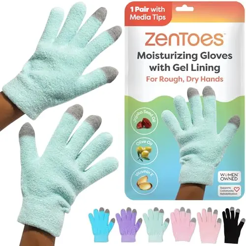 ZenToes gel-infused moisturizing gloves with jojoba oil and vitamin E